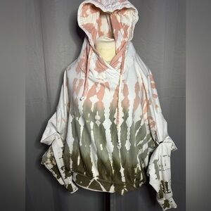 Young Fabulous & Broke Pink and Green Tie-Dye Hoodie